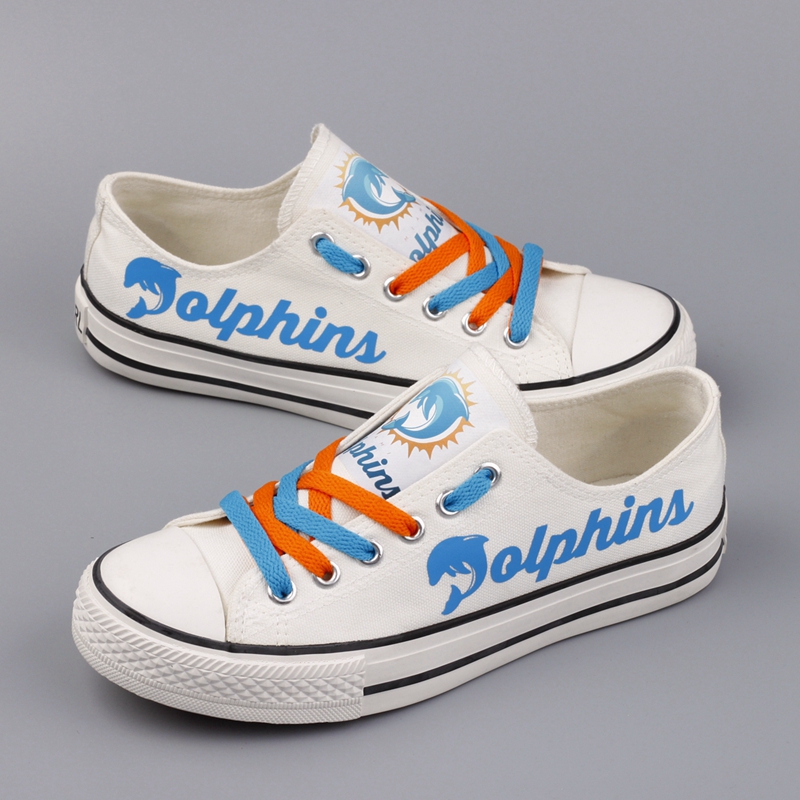 Women's NFL Miami Dolphins Repeat Print Low Top Sneakers 004